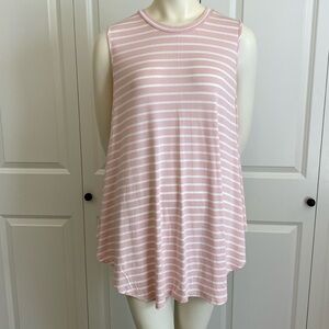 Lane Bryant Women’s Pink/White Striped Swing Tank 18/20 Gently Worn